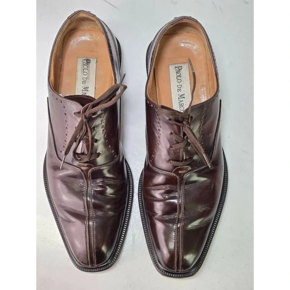 Paolo De Marco Branco Men's Dress Shoes 10 M Brown Leather Oxford Made in‎ Spain